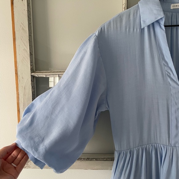 English Factory Balloon Sleeve Tiered Midi Dress - Picture 7 of 13